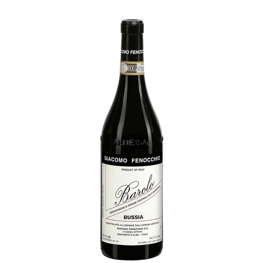 A bottle of Barolo from Giamcomo Fenocchio, available at our Provincetown wine store, Perry's.