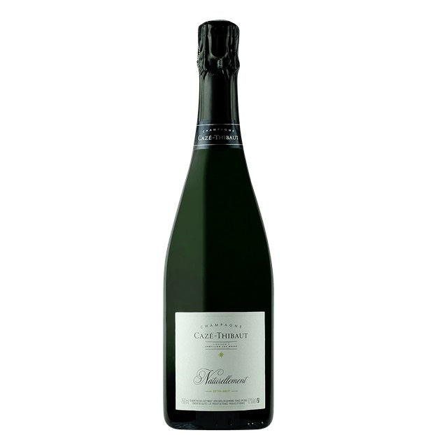 A bottle of Caze Thibault Champagne, available at our Provincetown wine store, Perry's.