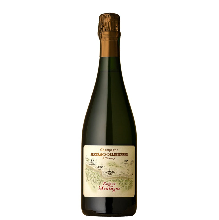 Bottle of Bertrand-Delespierre L 'Enfant de la Montagne Champagne available in Provincetown at Perry's Fine Wines and Liquors.