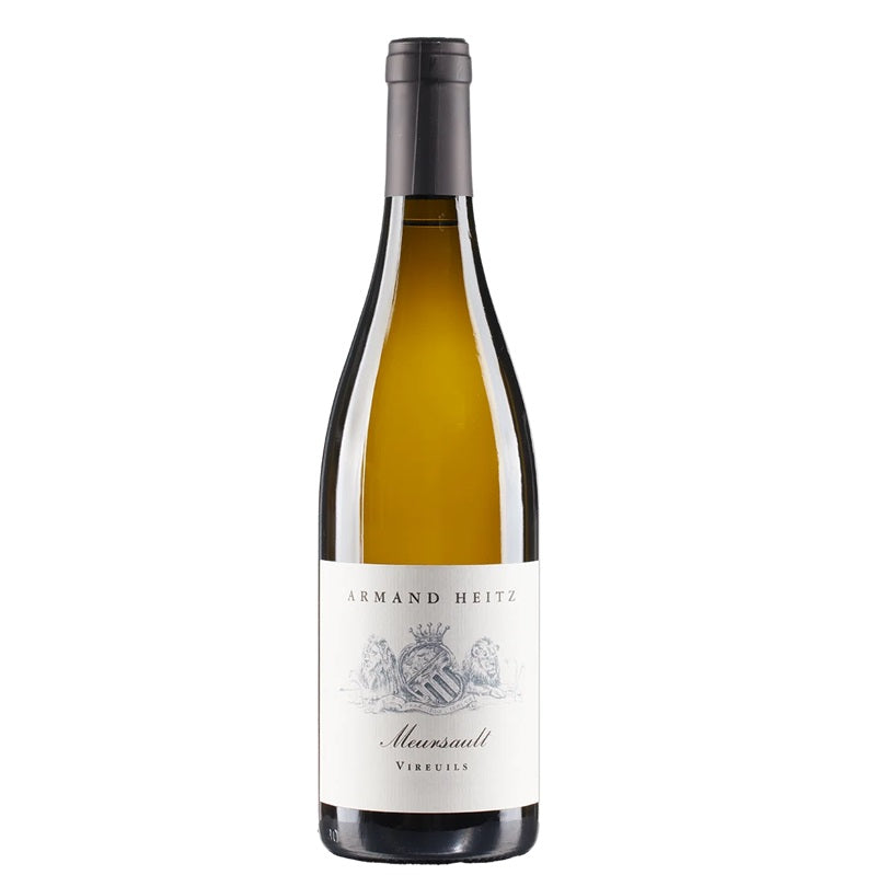 A bottle of Armand Heitz Meursault, available at our Provincetown wine store, Perry's.