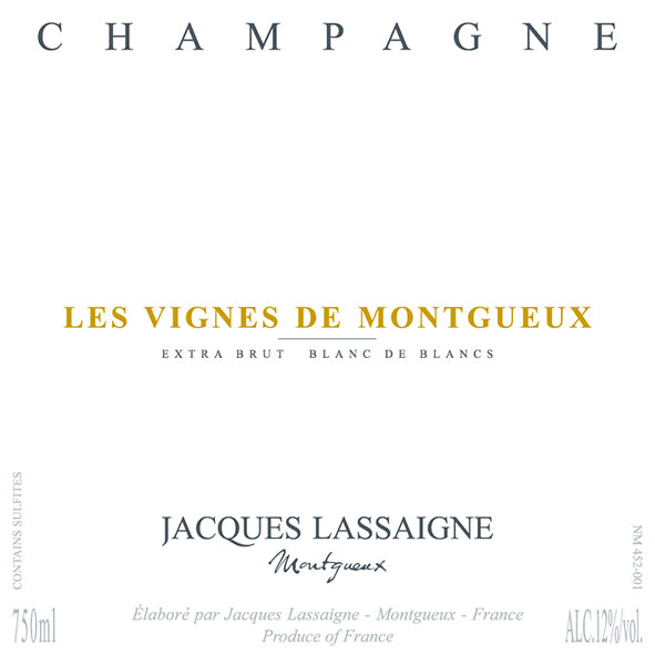 Jacques Lassaigne - NV Vignes de Montgueux Extra Brut Blanc de Blancs, Champagne, France available at Perrys Wines in Provincetown, MA