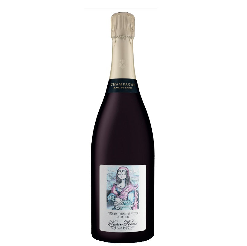 A bottle of Pierre Peters Champagne, available at our Provincetown wine store, Perry's.