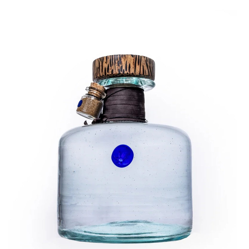 A bottle of Procera Blue Dot Kenyan gin, available at our Provincetown liquor store, Perry's.