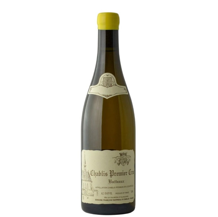 A bottle of Raveneau Butteaux Chablis, available at our Palm Springs wine store, Perry's.