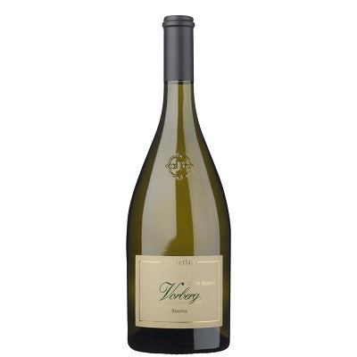 A bottle of Vorberg Pinot Bianco, available at our Provincetown wine store, Perry's.