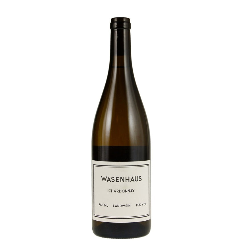 Wine bottle labeled 'Wasenhaus Chardonnay' available at Perry's Provincetown